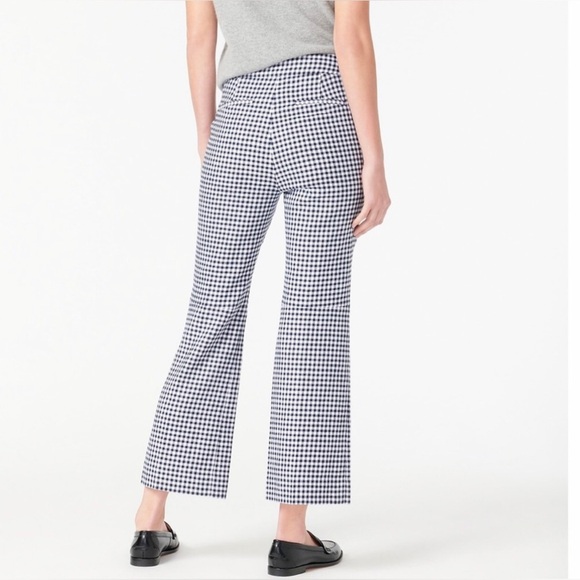J. Crew Hayden plaid navy linen crop pants size 2 - Picture 2 of 14